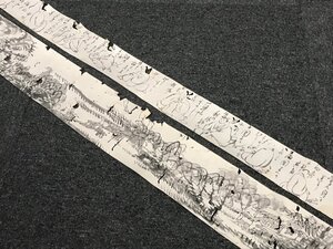 【模写】【一灯】【最終値下げ】ia2769〈十八公軒奇石〉巻物2巻組 蕉門十哲 山水図 俳句