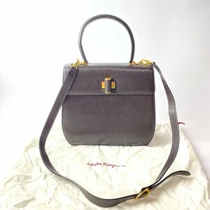 フェラガモ Ferragamo レディース vintage 2way ハンドバッグ ショルダーバッグ ブラウン