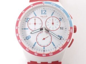 swatch スウォッチ クロノグラフ クォーツ 稼働品 Chrono クロノ RED TRACK レッドトラック SUSM403 腕時計