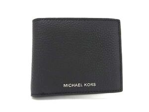 ■極美品■ MICHAEL KORS マイケルコース レザー 二つ折り 財布 ウォレット 札入れ 小銭入れ メンズ ブラック系 AW1871