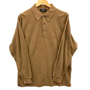 極美品◆ポロシャツ ヒューゴボス ポロシャツ ストレッチコットン ベージュ メンズ サイズM HUGO BOSS 【AFB46】