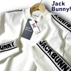 新品 Jack Bunny!! ジャックバニー パーリーゲイツ 日本製 肉厚 厚手 袖ライン ハイネック ニット 長袖 シャツ プルオーバー 6 XL ◆B4787