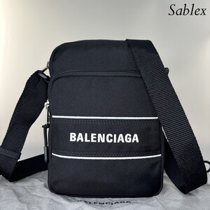 1円【新品未使用】BALENCIAGA バレンシアガ スポーツ ショルダーバッグ ブラック メンズ クロスボディ 638657 メッセンジャーバッグ 