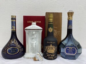 【1ｗ酒12012F】★1円スタート★古酒・未開栓★4本セット★COGNAC★コニャック★ブランデー★ROY RENE★LOUIS ROYRE★VILLENUVE★MEUKOW★