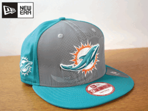 B179《未使用品》NEW ERA ニューエラ 9FIFTY【M-Lフリーサイズ】NFL MIAMI DOLPHINS ドルフィンズ フラット 帽子 キャップ USモデル