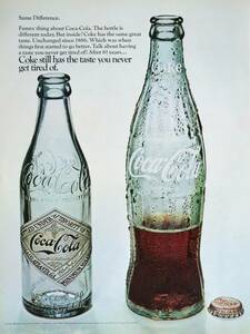 稀少！1968年コカコーラ広告/Coca-Cola/Coke/ソフトドリンク/ボトル/24