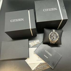 シチズン　CITIZEN エコドライブ　アテッサAT8040-57E 稼働　H804-TO18696 ソーラークォーツ　2018年購入　腕時計17584 U60