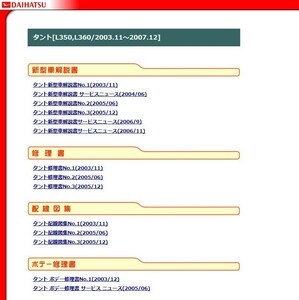 ★111★ 他車種用有り(検索可) タント L350S/L360S サービスマニュアル(解説書 修理書 配線図集)＋パーツリスト2024年CD版 印刷可