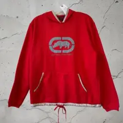 ECKO UNLTD パーカー レッド×グレー サイバイバルロゴ M 古着