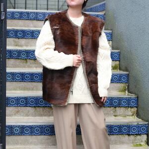 EU VINTAGE GERMAN ARMY LINER RABBIT FUR VEST/ヨーロッパ古着ドイツ軍ライナーラビットファーベスト