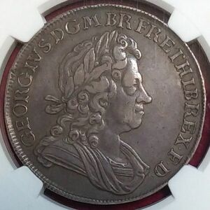 【動画あり】1716 イギリス クラウン銀貨 ジョージ1世 NGC XF45 英国 アンティークコイン 古銭