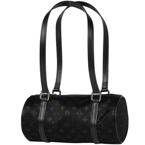 ルイ・ヴィトン Louis Vuitton リトル パピヨン 筒型 ハンドバッグ モノグラムサテン ノワール(ブラック) M92352 レディース 【中古】