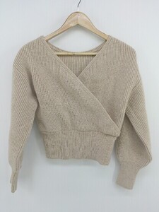 ◇ natural couture ナチュラルクチュール カシュクール 長袖 ニット セーター サイズF ベージュ系 レディース P