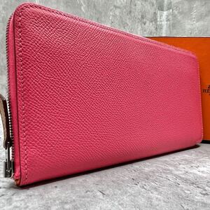 【新品未使用 C刻印】エルメス HERMES アザップ ロング シルクイン 長財布 ラウンドファスナー エプソン レザー ピンク レディース 2018年