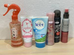 6210] 6点 まとめ 中古 除毛クリーム(Veet ヴィート、epilat エピラット) ヘアケア(いち髪、SALA、Liese)、黒染スプレー 残量不明