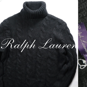 新品【 RALPH LAUREN ラルフローレン パープルレーベル 】贅沢!!肉厚100%カシミアタートルネックニットM/日本サイズL相当