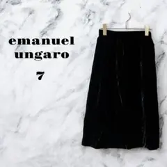 【美品】emanuel ungaro ロングスカート レディース 黒 【7】