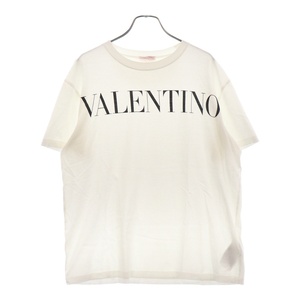 VALENTINO ヴァレンチノ LOGO PRINT TEE ロゴプリント半袖カットソー 半袖Tシャツ ホワイト レディース XV3MG10V84F