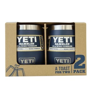 121403k4 展示未使用品 YETI イエティ RAMBLER 10オンス ワインタンブラー 2個セット ネイビー アウトドア キャンプ用品