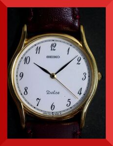 セイコー SEIKO ドルチェ DOLCE クォーツ 3針 7741-6030 男性用 メンズ 腕時計 x985 稼働品