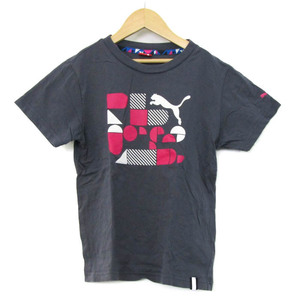 プーマ 半袖Ｔシャツ トップス ロゴT コットンT スポーツウエア キッズ 男の子用 140サイズ グレー PUMA