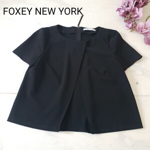 FOXEY NEW YORK ボックスプリーツ スカート ブラック 38サイズ