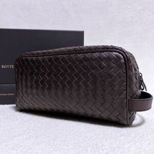 未使用級【至高の逸品】BOTTEGA VENETA セカンドバッグ イントレチャート ボッテガ ヴェネタ べネタ メンズ レザー ダークブラウン