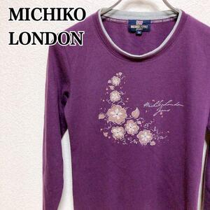 ミチコロンドン MICHIKO LONDON 花柄 半袖Tシャツ パープル