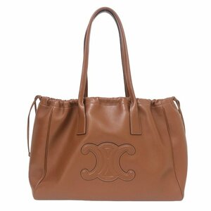 【新品同様】【美品】セリーヌ CELINE カバ ドローストリング キュイル トリオンフ カーフスキン レディース 通勤 ビジネス トートバッグ