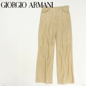 ◆GIORGIO ARMANI/ジョルジオアルマーニ 山羊革 ゴートスキン スエード パンツ ベージュ 42