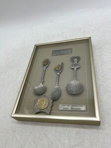 【1円スタート】ソウルオリンピック スプーン 壁掛け インテリア 記念品 額入り 1988年 ノベルティー グッズ DM1217L