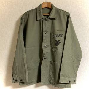 古着　US NAVY / USN / USMC　HBT/カバーオール/４０ｓ　※濃色　※USMCステンシル　② 　　　M119