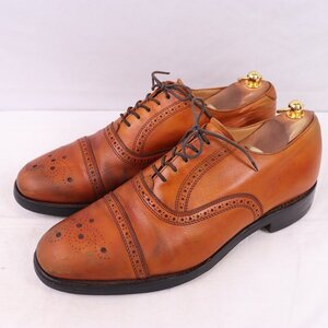 CHEANEY 9 F / 27.5cm-28.0cm 位 パンチドキャップトゥ 内羽根 茶 JOSEPH CHEANEY HYTHE ジョセフ チーニー 中古 古着 ds3839