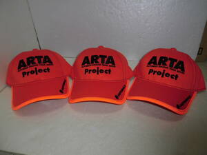 ①未使用 ARTA キャップ (帽子) 子供3枚セット オレンジ オートバックス SUPER GTアグリautobacs racing team aguri 鈴木亜久里ARTAprojec 