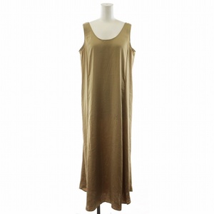 セオリー Theory 22SS CRUSHED SATIN MAXI TANK DR ワンピース ロング丈 ノースリーブ S ベージュ /AN35 レディース