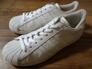 箱付き良品、ビンテージ、レア! ADIDAS アディダス SUPERSTAR スーパースター ホワイト 1996年台湾製 26cm US8 オリジナル フランス 金ベロ