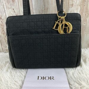 極希少 Christian Dior ディオール レディディオール カナージュ ショルダーバッグ トートバッグ ハンドバッグ 黒 赤 ブラック ゴールド