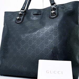 1円■未使用級■最高級ライン■超希少デザイン■型崩れ無し■GUCCI グッチ インプリメ トートバッグ ビジネス A4 メンズ レザー ブラック