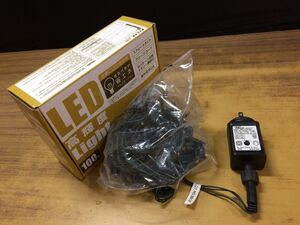 II389 ドウシシャ LED.LIGHT(ホワイト球) 9M 100球 ストレート 連結OK 8パターン.点滅メモリー 未使用 イルミネーション 省エネ 屋外OK/60