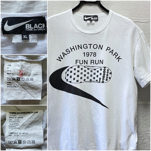 BLACK COMME des GARCONS x NIKE 1978 FUN RUN TEE 1H-T103　XL ブラック コムデギャルソン x ナイキ ワッフルトレーナー LDV ボストン