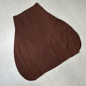 B371119 PLEATS PLEASE ISSEY MIYAKE プリーツプリーズ イッセイミヤケ 変形スカート プリーツスカート ブラウン サイズ2 レディース 女性