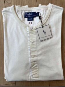 POLO Ralph Laurenラルフローレン　長袖ヘンリーネック　ステンシル入り　Sサイズ　訳あり