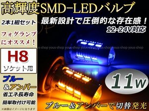 ジューク F15 LEDバルブ フォグランプ ウイフォグ ウインカー ターン マルチ H8 11W プロジェクター アンバー 青