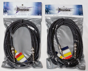 Ibanez Noiseless Cable / Model No. IC70 アイバニーズ　7m 楽器用シールドケーブル 2本セット 新品 送料無料 