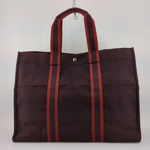 美品】エルメス フールトゥ トートバッグ ブラウン キャンバス HERMES ユニセックス ◆3107/SBS通り店