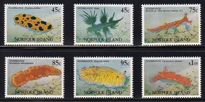 6 ノーフォーク諸島【未使用】＜「1993 ウミウシ」 6種完 ＞ 