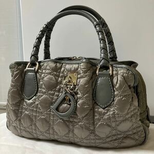 【美品】ChristianDior ディオール ハンドバッグ ミニボストン カナージュ ロゴ金具 シリアルあり