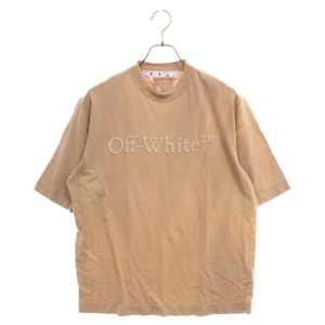 OFF-WHITE オフホワイト 22SS パフプリンティングデザイン クルーネック半袖Tシャツ カットソー ベージュ OMAA119S22JER001