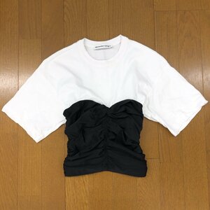 Alexander Wang アレキサンダーワン チューブトップ レイヤード風 ドッキングTシャツ XS 白×黒 ホワイト ブラック 半袖 国内正規品 女性用