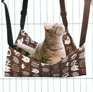 ハンモック ペット用 猫用 猫 にゃんモック ブラウン 茶 ねこ柄 小動物 寝床 ペット用品